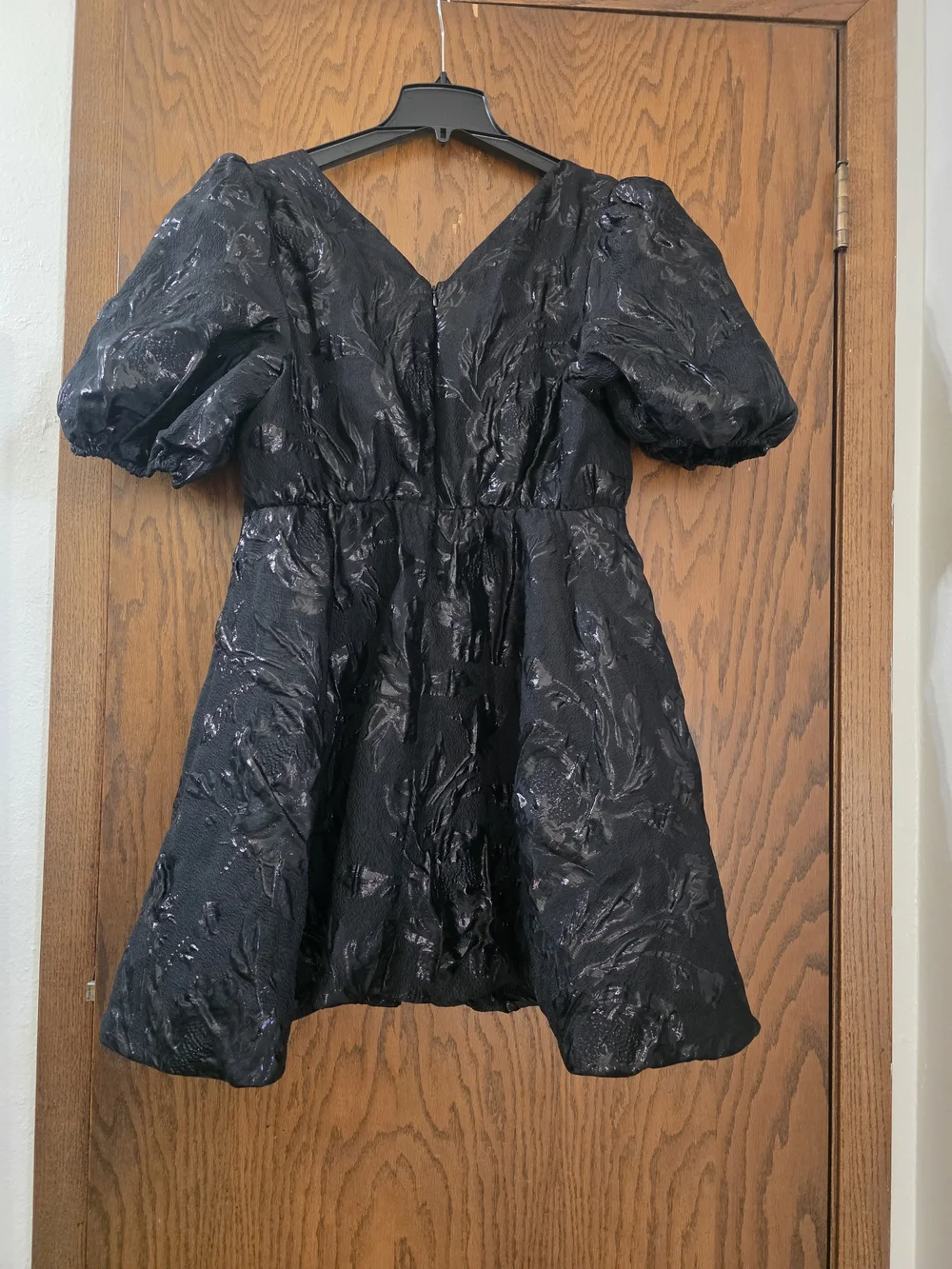 EloquiibElegant Black Puff-Sleeve Mini Dress Women Size 14 - Picture 11 of 14